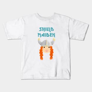 Cute Viking Shield Maiden Kids T-Shirt